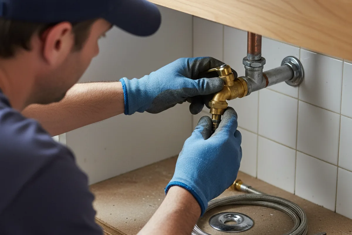 Shutoff valve and fitting work during Emergency Plumbing in Leesville